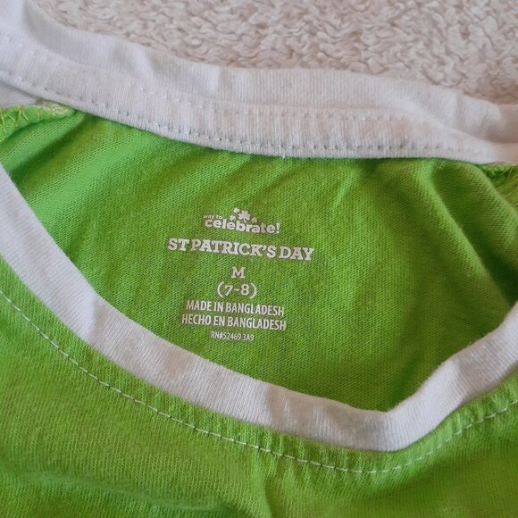 Way to Celebrate St. Patrick's Day Girl's Size M (7-8) Green Rainbow T-Shirt - Picture 5 of 7